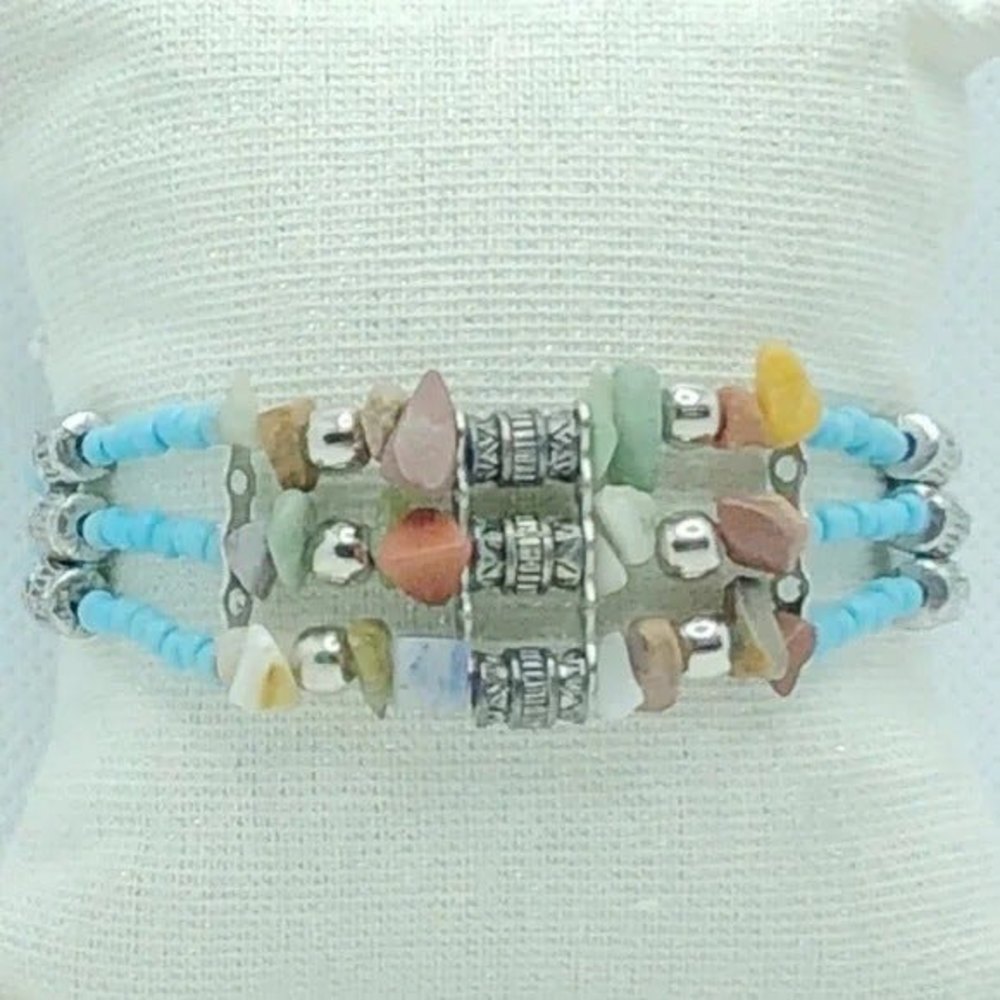 Chip Stone Seed Bead Bracelet